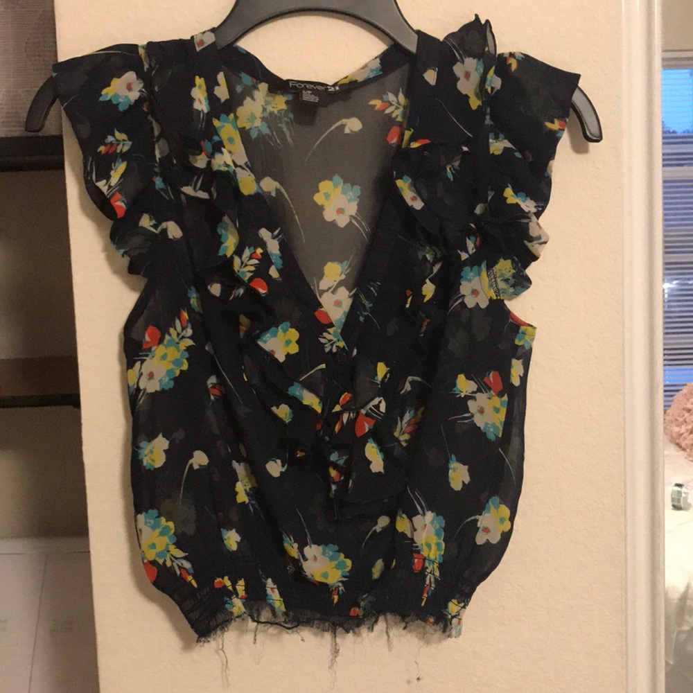 Sheer Floral Blouse